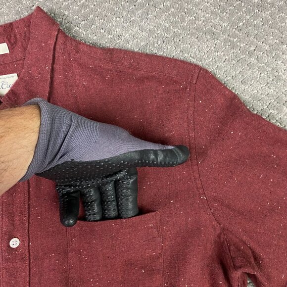 J. CREW Neppy Twill Shirt Men's Large Cranberry Red Brushed Flannel Button Down - Picture 4 of 16